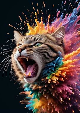 Roaring Color Splash Cat