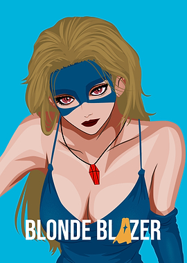 Blonde Blazer Superheroine Digital Art