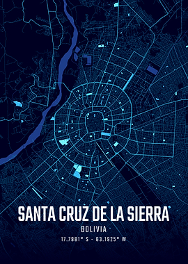 Santa Cruz de la Sierra Midnight City Map
