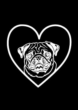 Pug Heart Lover Dog Owner