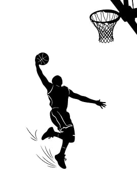 Basketball Player Dunk Silhouette