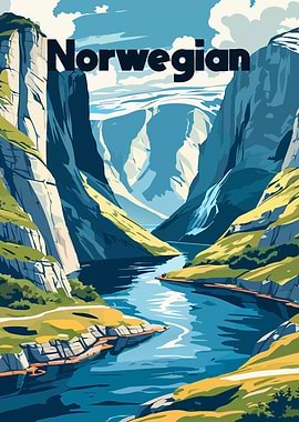 Norwegian Landscape Illustration