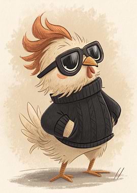 Cool Chicken with Sunglasses and Sweater