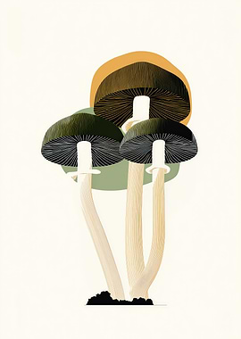 Minimalist Mushroom Illustration