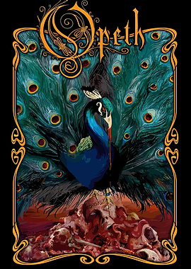 Opeth Peacock Skull Art Nouveau