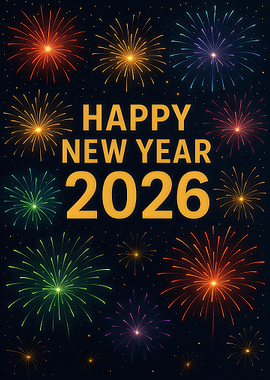 Happy New Year 2026 Fireworks