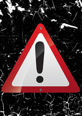 Warning Sign on Grunge Background