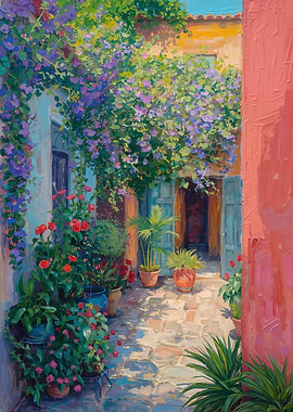 Mediterranean Courtyard Bloom