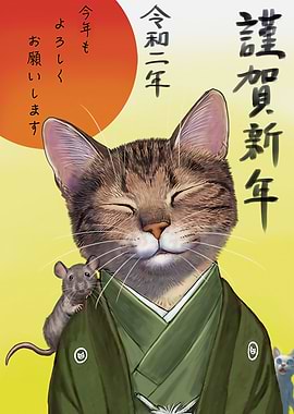 Cat and Mouse New Year's Greeting