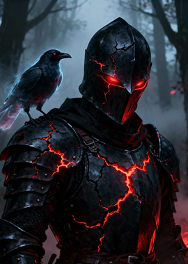 Dark Knight with Raven