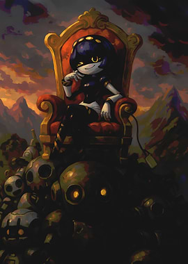 Robot Queen on a Throne of Skulls