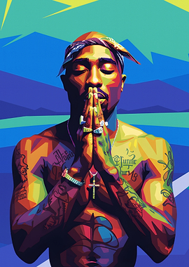 Tupac Shakur Colorful Portrait