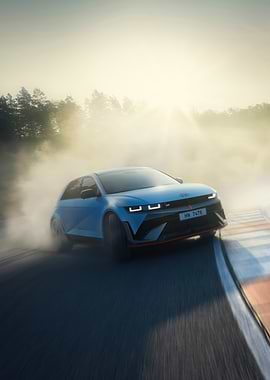 Hyundai IONIQ 5 N drifting on track