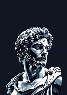 Marcus Aurelius Bust Digital Art