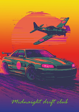 Midnight Drift Club Car and Plane