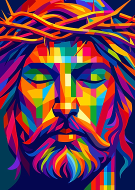 Colorful Jesus Christ Portrait