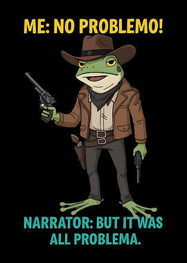 Frog Cowboy with Guns Cartoon