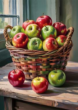 Basket of Apples Still Life