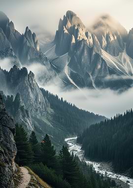 Misty Mountains Landscape