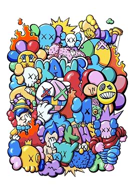 Colorful KAWS Doodle Art