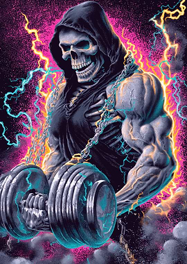 Grim Reaper Lifting Weights