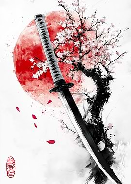 Katana with Cherry Blossoms