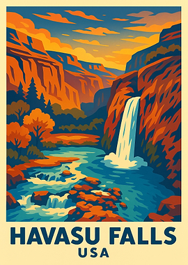 Havasu Falls USA Travel Poster