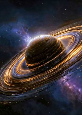 Ringed Planet in Nebula