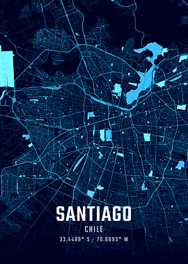 Santiago Midnight City Map