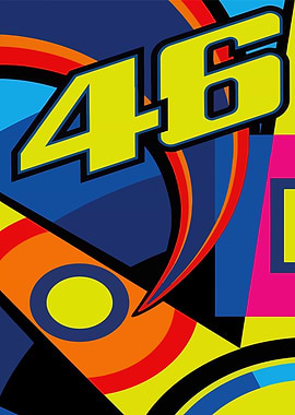 Number 46 Abstract Design Valentino Rossi