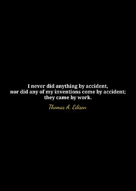 Thomas Edison quote on black background