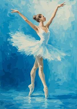 Ballerina Poster: Ballet Dancer in White Tutu Painting
