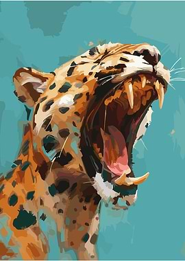 Roaring Leopard Digital Art