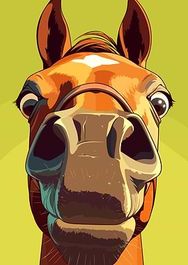 Cartoon Horse Close-Up