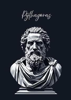 Pythagoras Bust Illustration