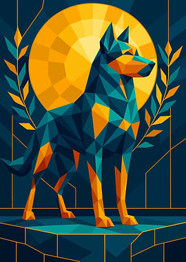 Geometric Dog Art