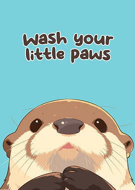 Wash Your Little Paws Otter Art