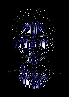 Abstract Portrait with Dots and Lines