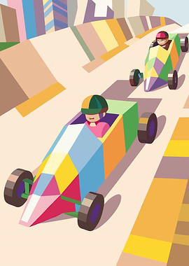 Soapbox Derby Race Pixel Art