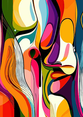 Abstract Colorful Face