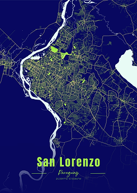 San Lorenzo, Paraguay City Map