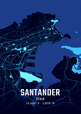 Santander Midnight City Map