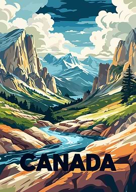 Canada Mountain Landscape Art