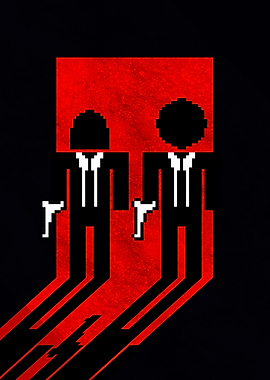 Pixelated Hitmen Silhouette