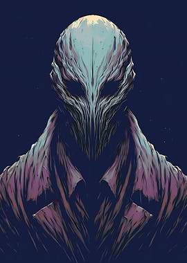 Abstract Figure in Dark Blue