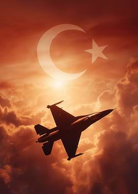 Turkish Fighter Jet Silhouette