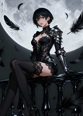 Dark Knight Woman with Moon
