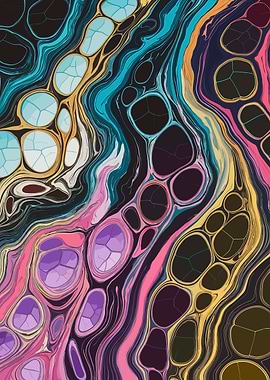 Abstract Colorful Cell-Like Pattern