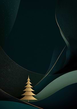 Elegant Christmas Tree Abstract Art