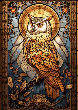 Owl Stained Glass